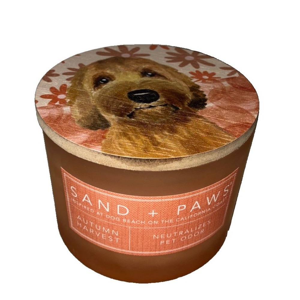 Sand and Paws Autumn Harvest Candle 12 Oz 2 Wick Soy Pet Odor Neutralizer NEW